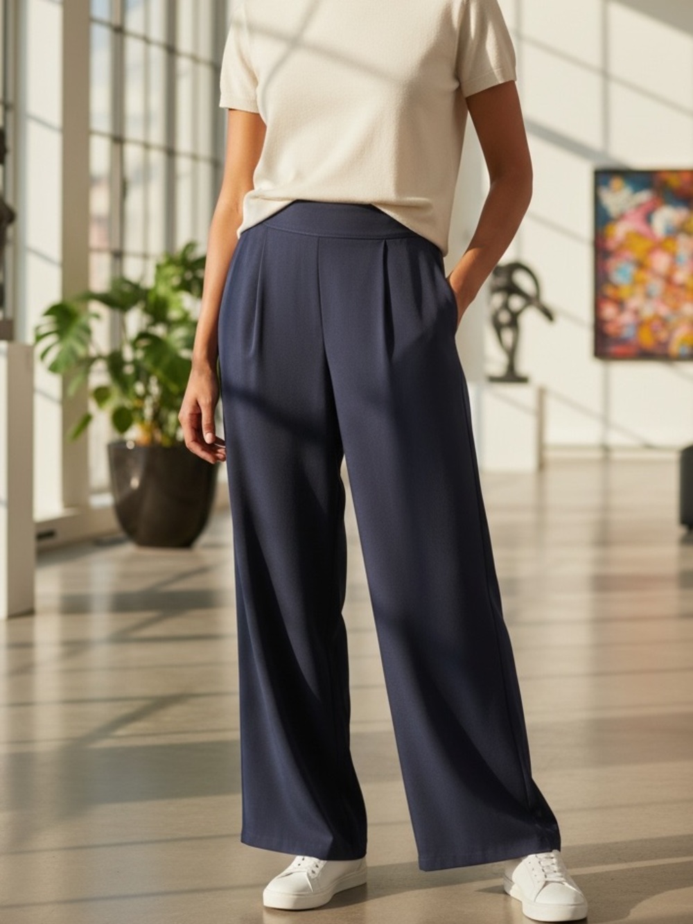 Wide leg yoga pants with pockets
